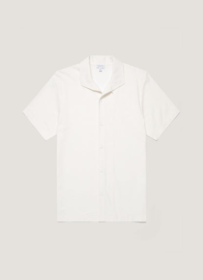 Mens Short Sleeve Textured Jersey Shirt In Ecru Msht2109 Whcr