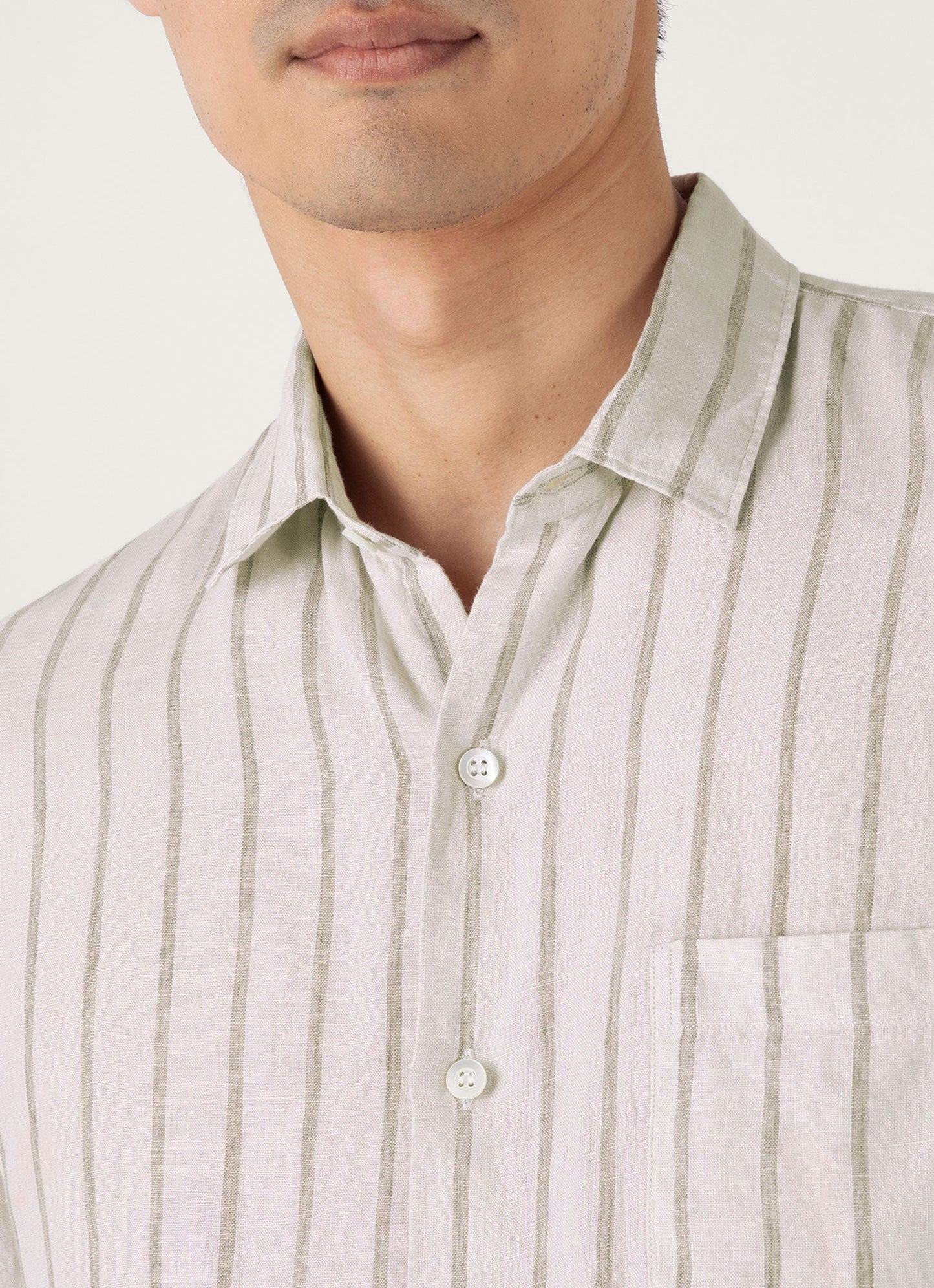 Mens Short Sleeve Linen Shirt In Dune Ecru Msht2119 Stnn