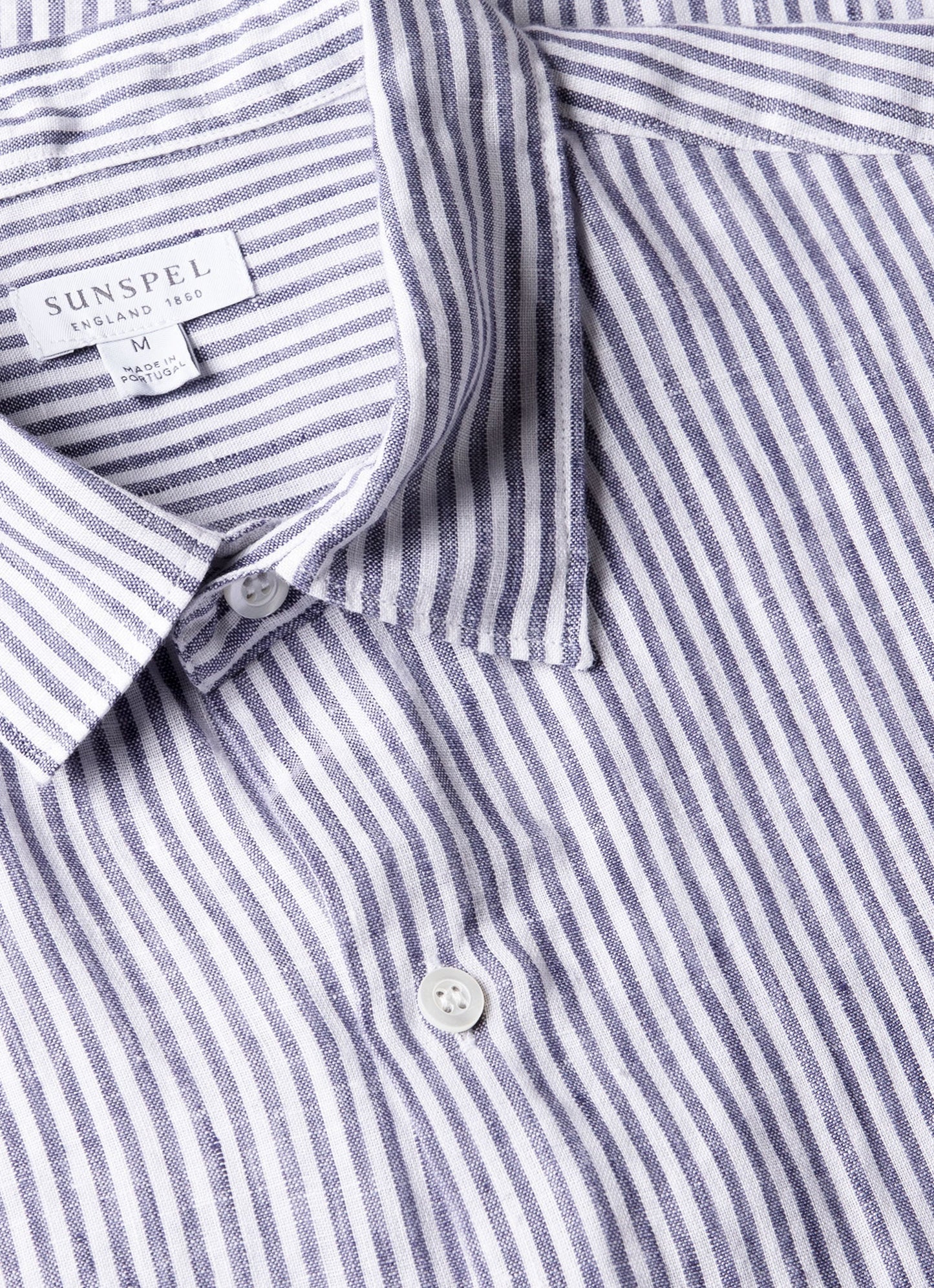 Mens Short Sleeve Linen Shirt In White Navy Msht2119 Stoa