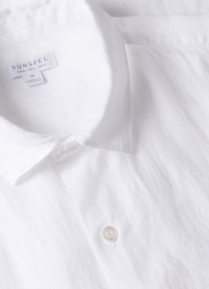 Mens Short Sleeve Linen Shirt In White Msht2119 Whaa