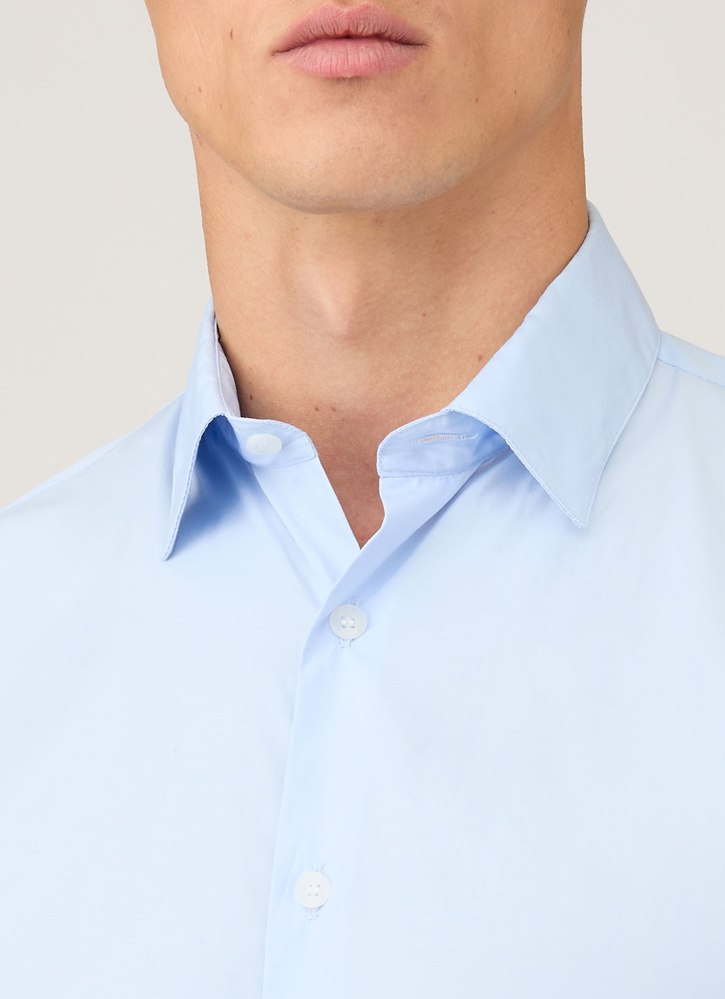 Mens Cotton Stretch Shirt In Light Blue Msht2123 Buud