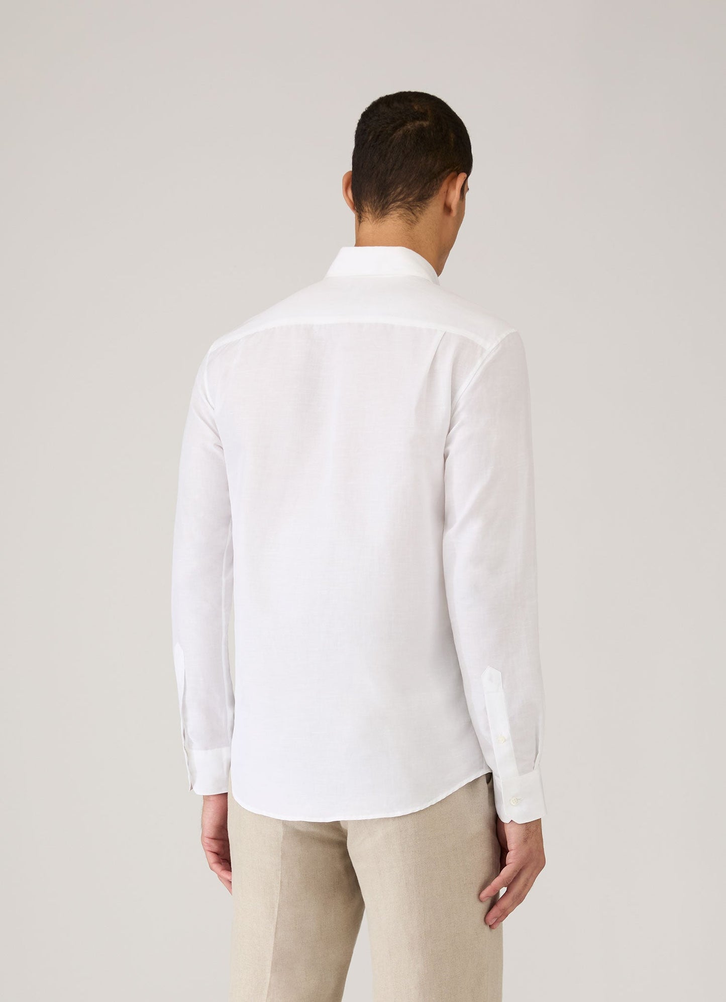 Mens Sea Island Cotton Linen Shirt In White Msht2125 Whaa