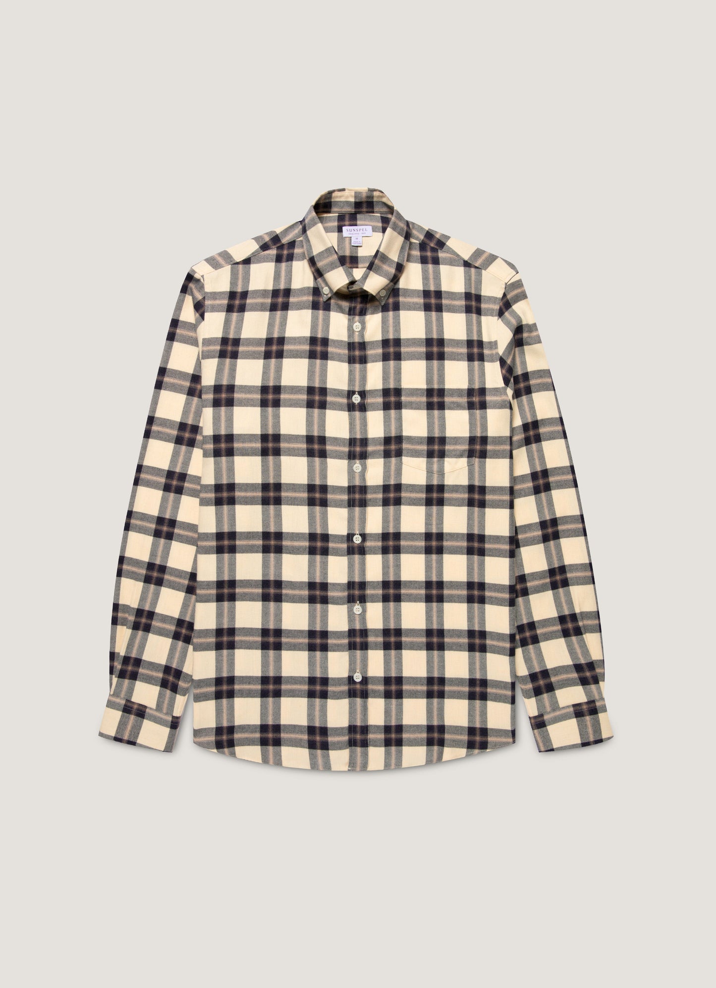 Mens Button Down Flannel Shirt In Truffle Check Msht2131C Whid
