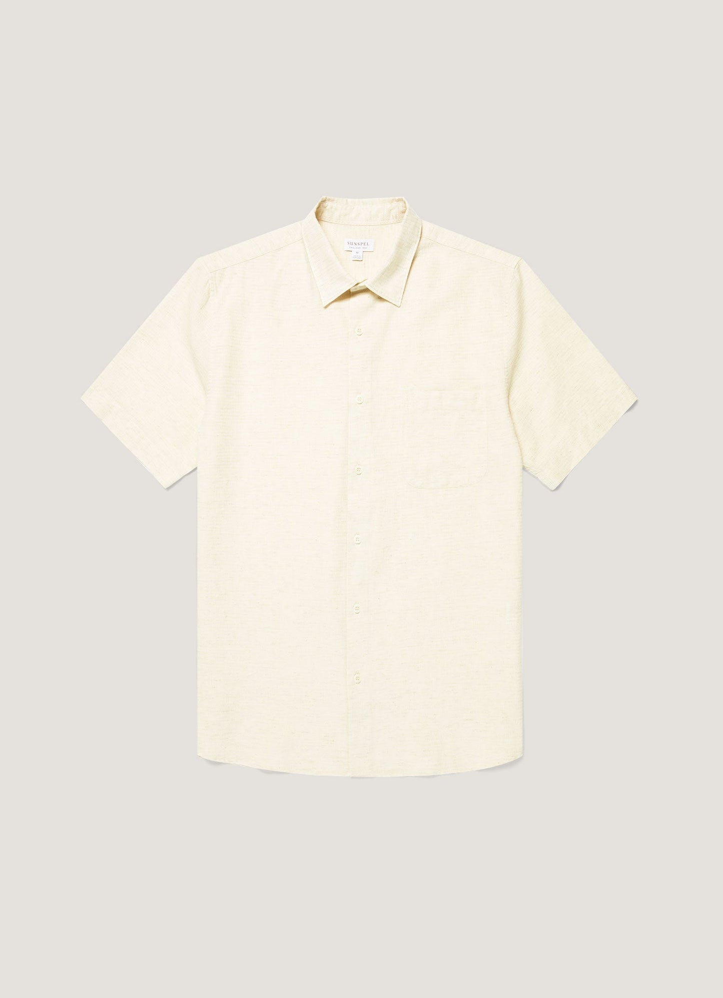 Mens Short Sleeve Cotton Linen Shirt In Ecru Msht2141 Whcr