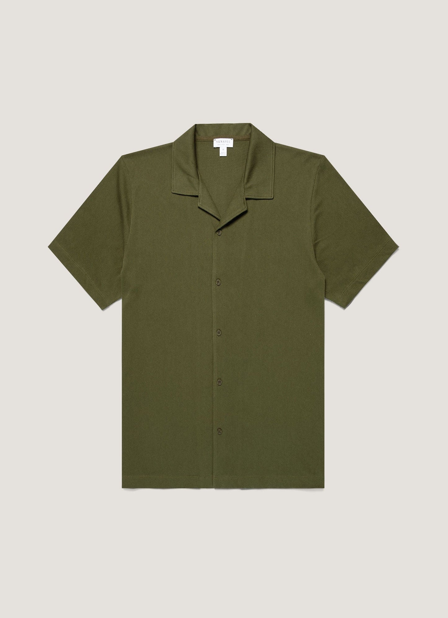 Mens Riviera Camp Collar Shirt In Deep Olive Msht2147 Gniz