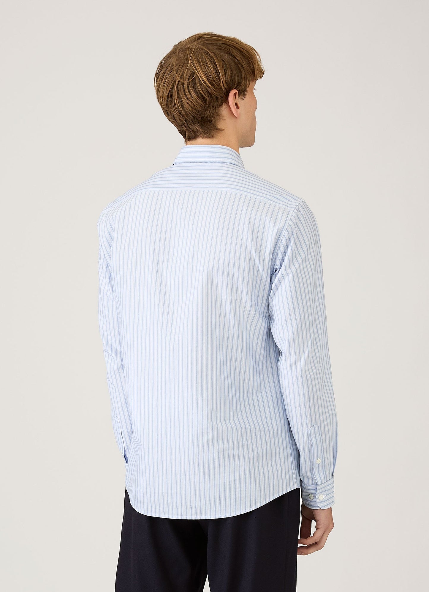 Mens Poplin Shirt In Sky Blue White Navy Msht2153 Stoi
