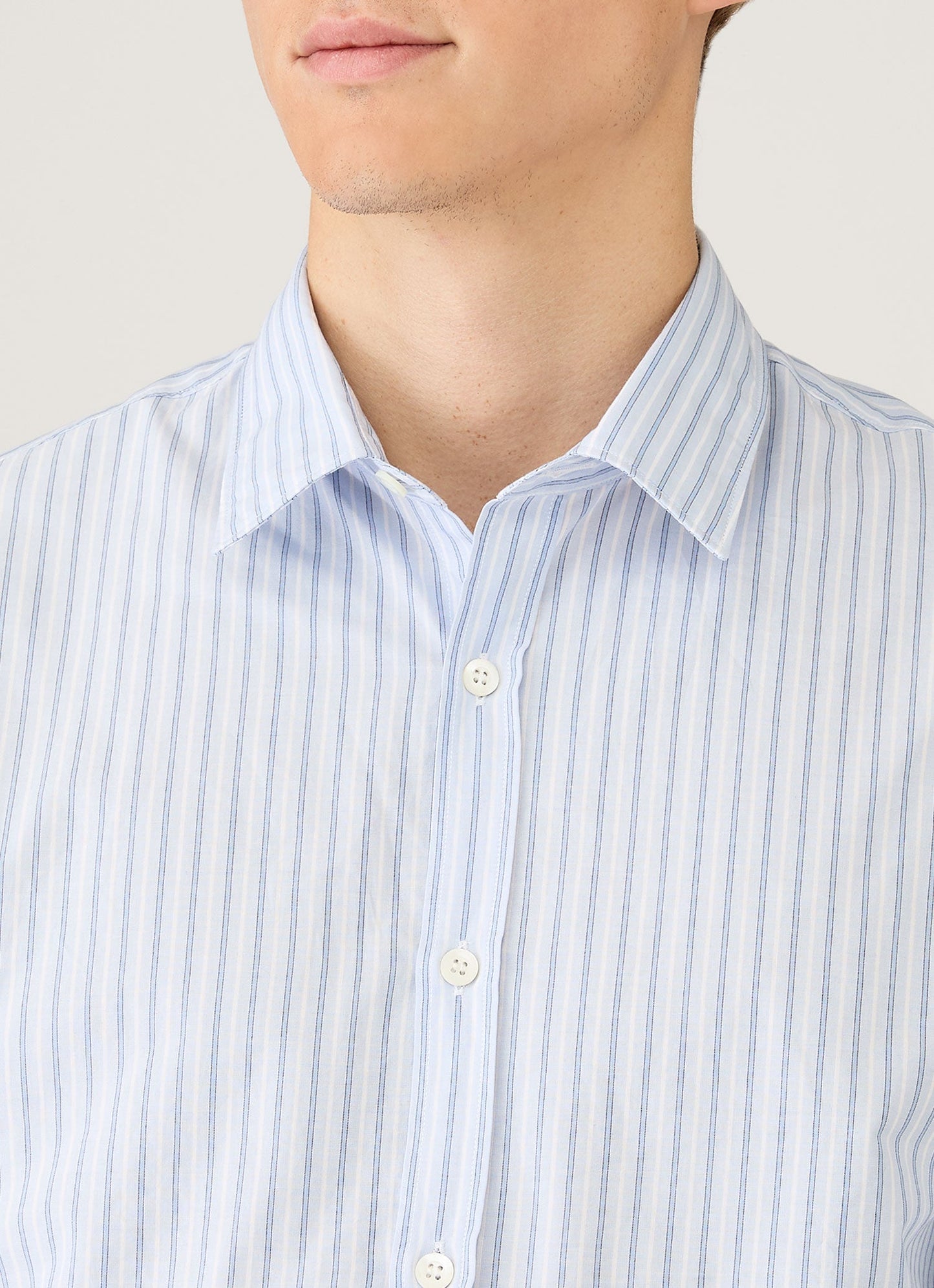 Mens Poplin Shirt In Sky Blue White Navy Msht2153 Stoi