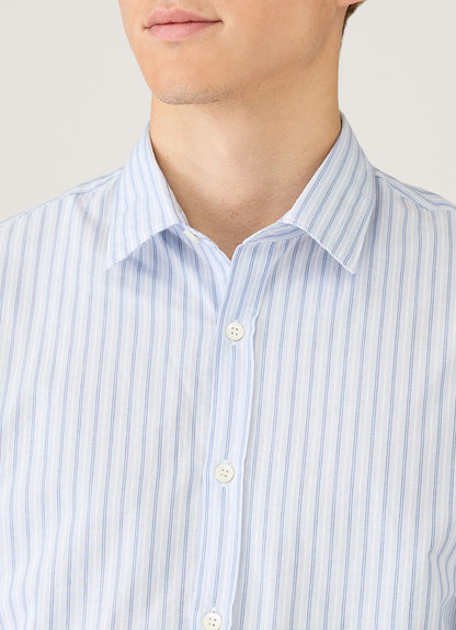 Mens Poplin Shirt In Sky Blue White Navy Msht2153 Stoi