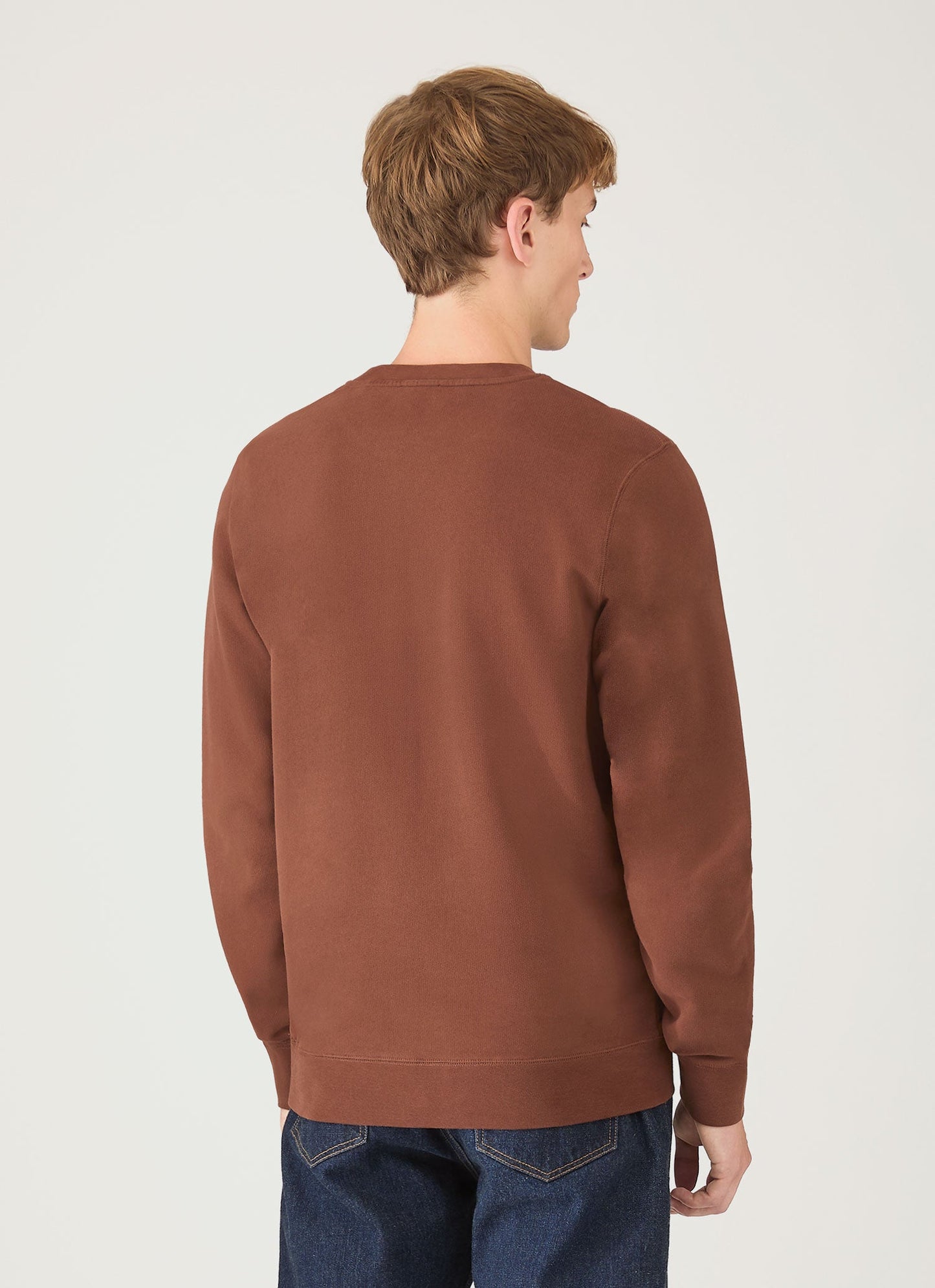 Mens Loopback Sweatshirt In Conker Brown Mswe1516 Brgl