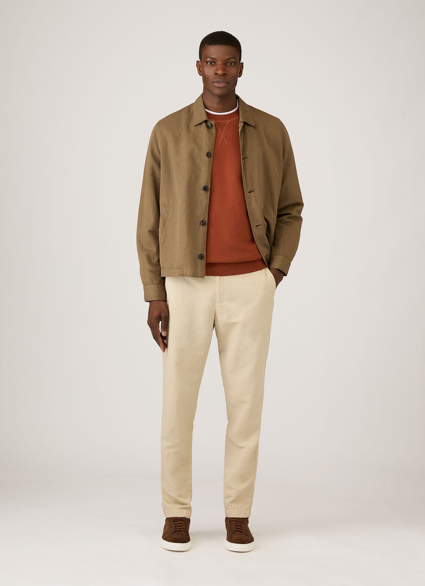 Mens Loopback Sweatshirt In Rust Mswe1516 Brgp