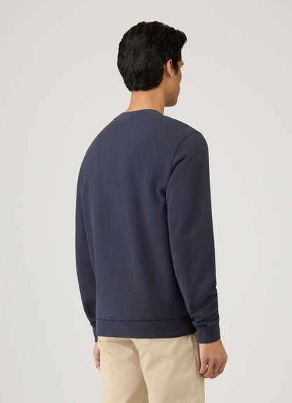 Mens Cotton Loopback Sweatshirt In Navy