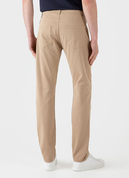 Mens Cotton Twill 5 Pocket Trouser In Stone
