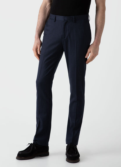 Mens Wool Trouser In Navy Melange Mtrs3062 Buag