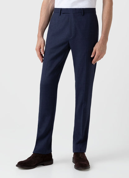 Men S Slim Fit Wool Trouser In Blue Melange Mtrs3064 Buht