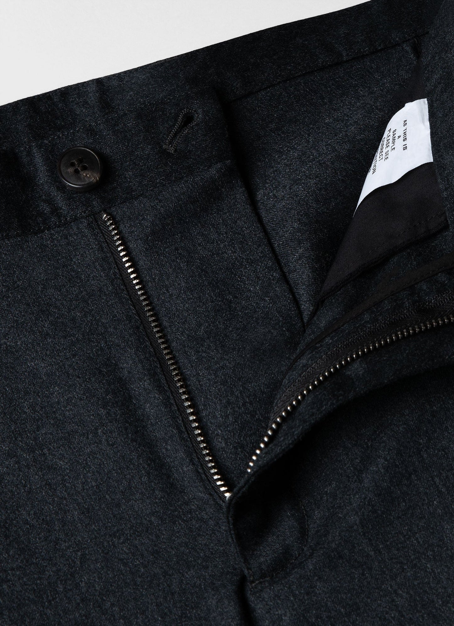Mens Pleated Wool Flannel Trouser In Charcoal Melange Mtrs3076 Gyad