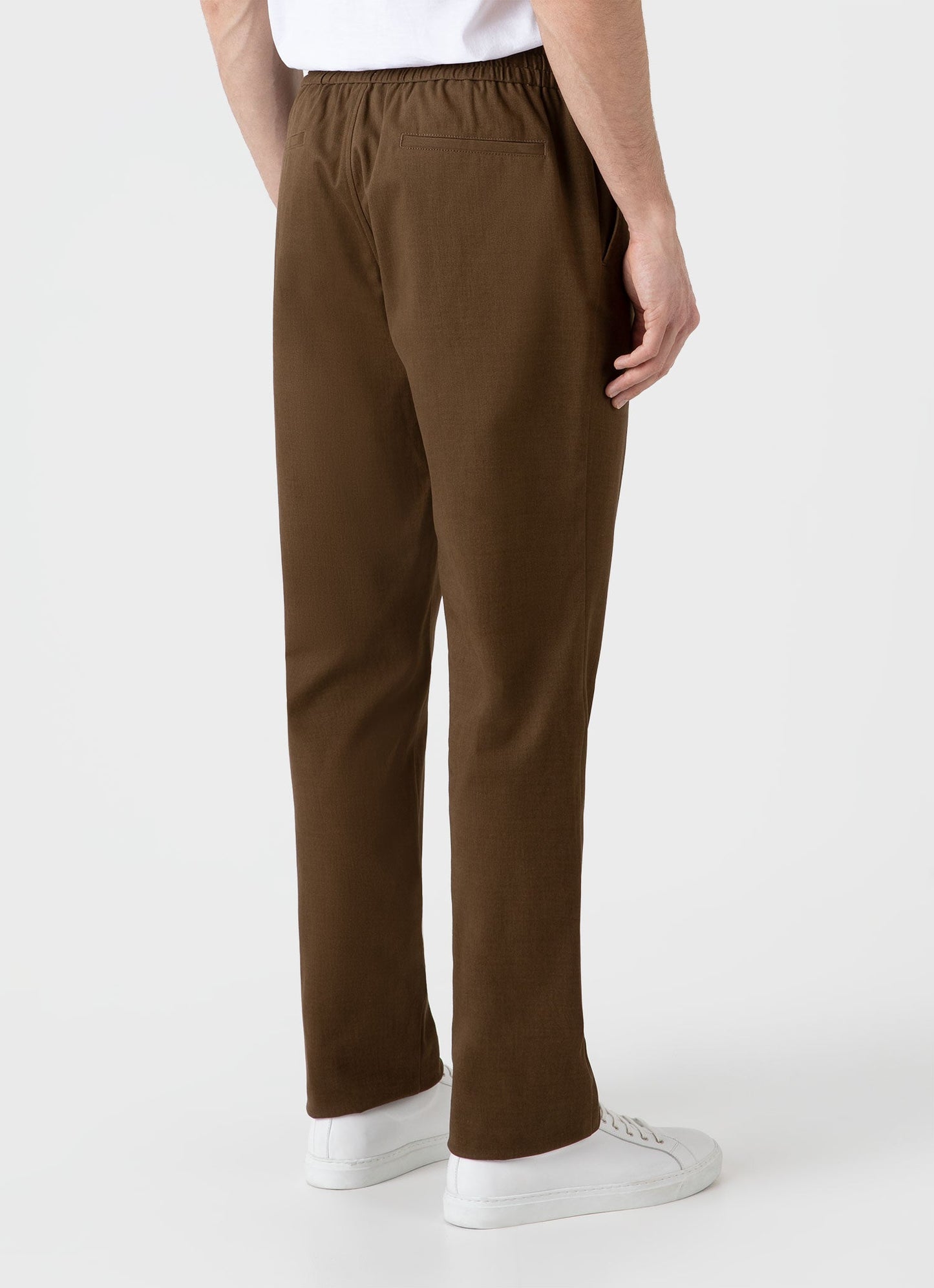 Mens Brushed Cotton Wool Drawstring Trouser In Dark Stone Mtrs3083 Whdc