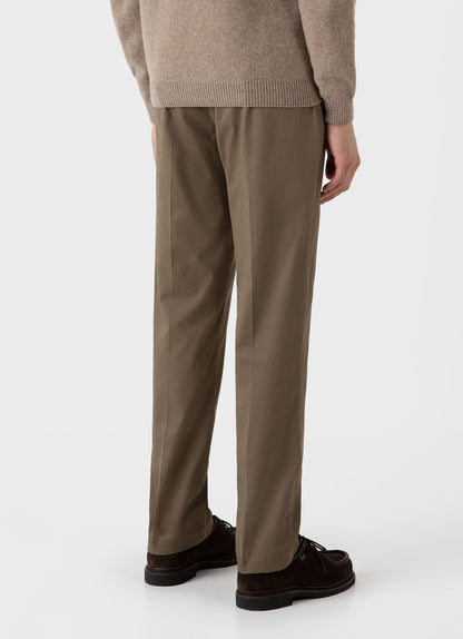 Mens Brushed Cotton Wool Trouser In Sandstone Mtrs3095 Brfc