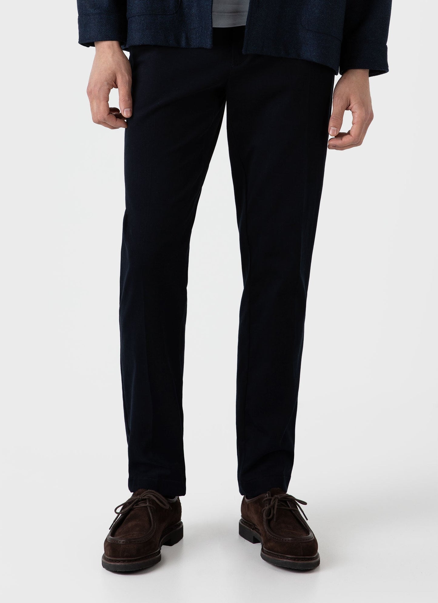 Mens Brushed Cotton Wool Trouser In Navy Mtrs3095 Buaa