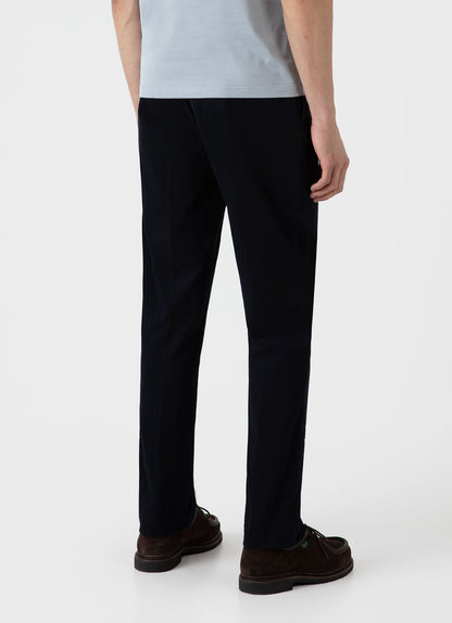 Mens Brushed Cotton Wool Trouser In Navy Mtrs3095 Buaa