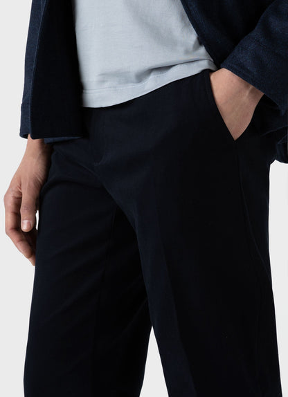 Mens Brushed Cotton Wool Trouser In Navy Mtrs3095 Buaa