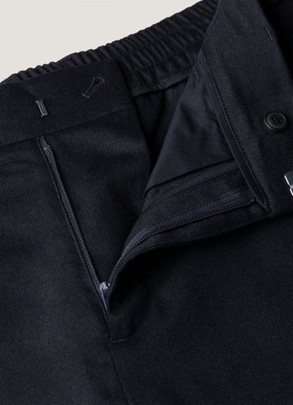 Mens Wool Cashmere Flannel Trouser In Navy Mtrs3125 Buaa