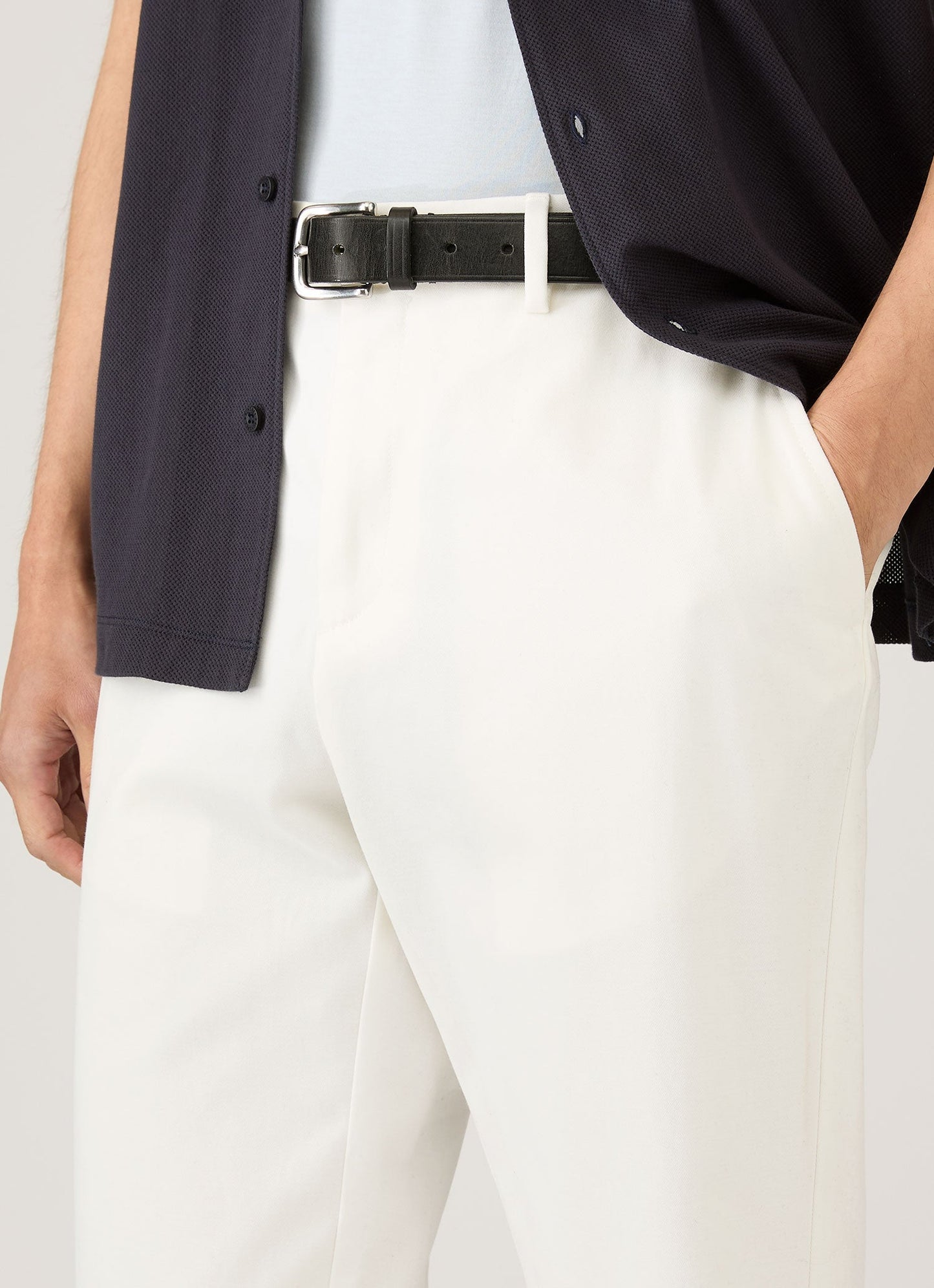 Mens Cotton Drill Trouser In Warm White Mtrs3129 Whig