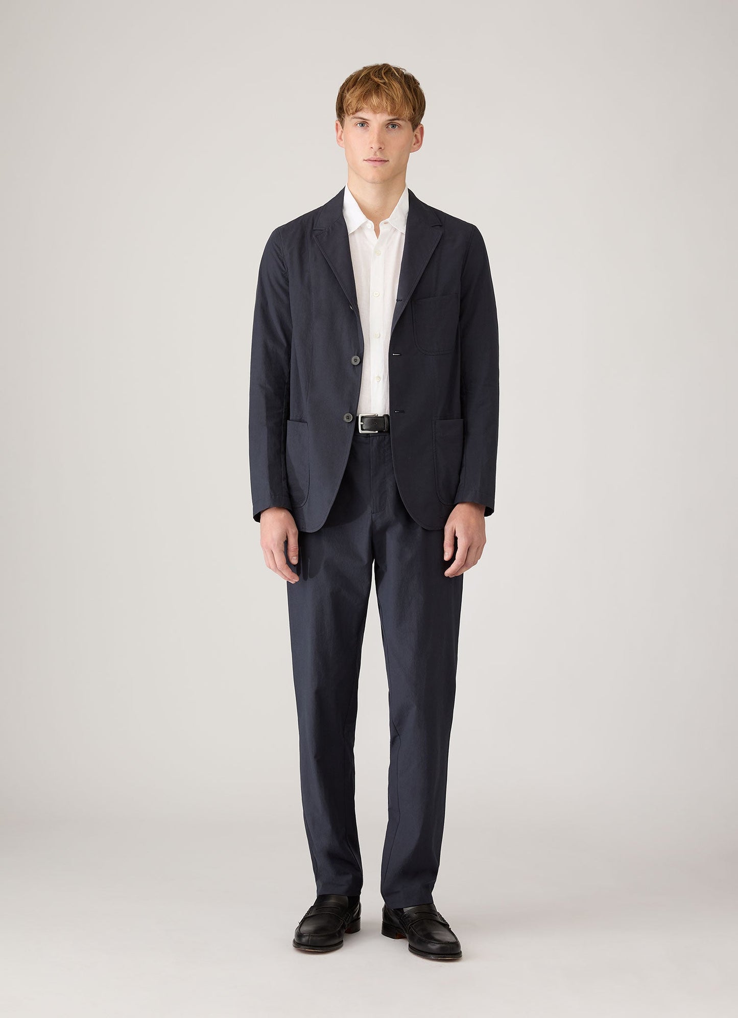 Mens Lightweight Cotton Poplin Trouser In Navy Mtrs3133 Buaa