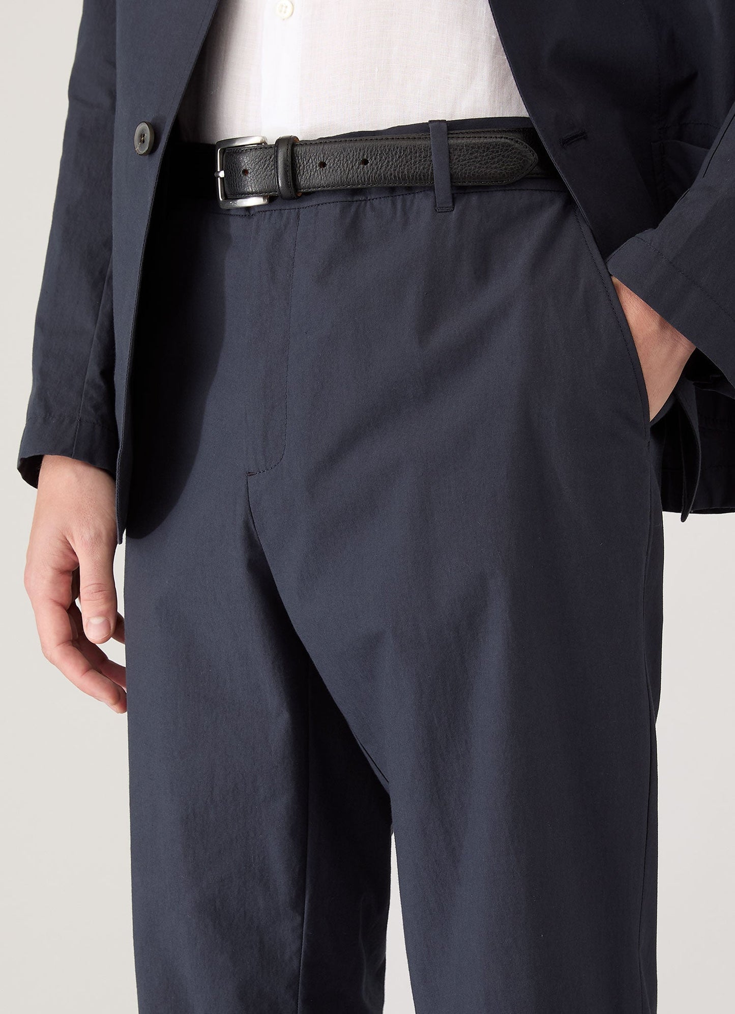 Mens Lightweight Cotton Poplin Trouser In Navy Mtrs3133 Buaa