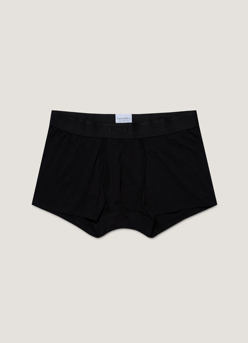 Mens Superfine Cotton Trunks In Black