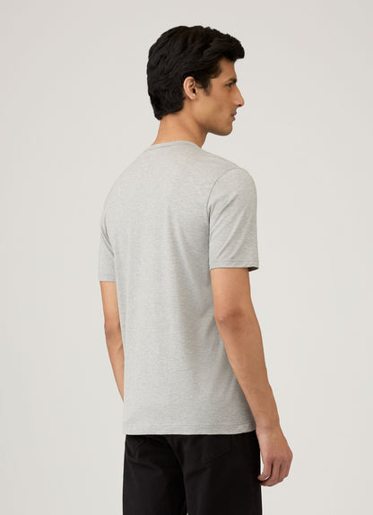 Men S Short Sleeve Crew Neck T Shirt Grey Melange