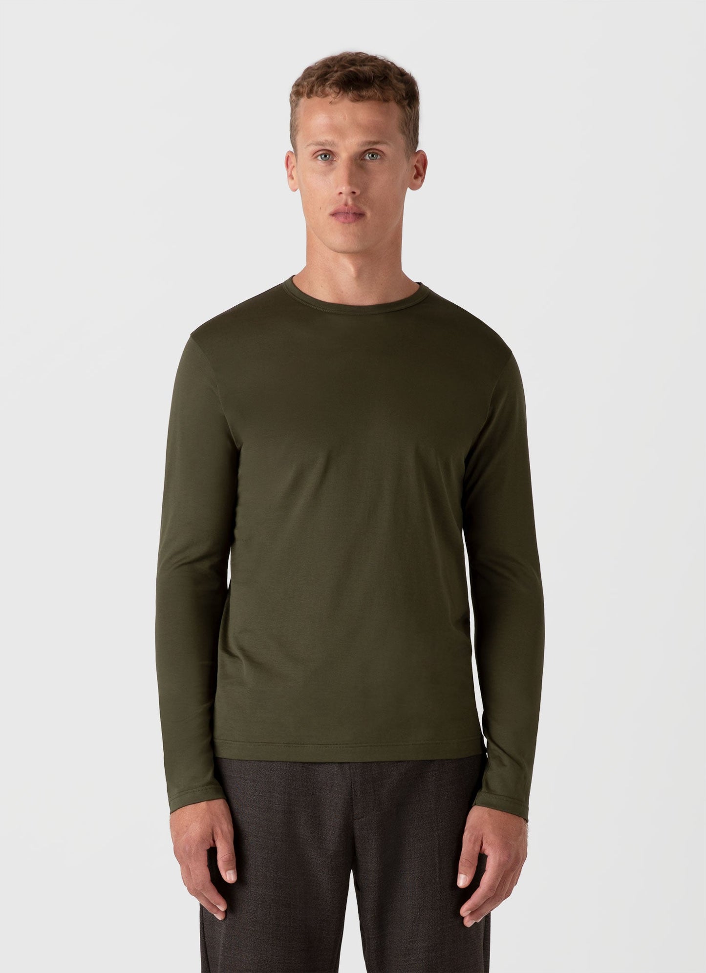 Mens Long Sleeve Classic Tshirt In Pine Green Mtsh0003 Gnhz