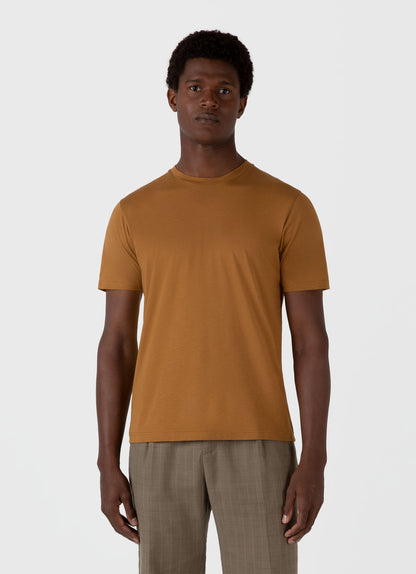 Mens Riviera Midweight Tshirt In Golden Brown Mtsh0007S Brfo