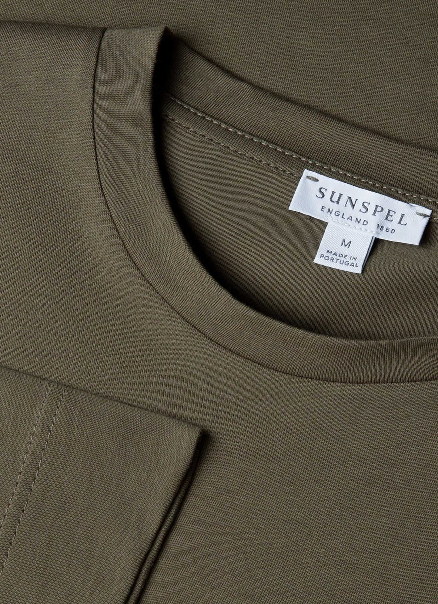 Mens Long Sleeve Riviera Midweight Tshirt In Khaki Mtsh0136S Gngy