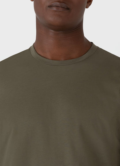 Mens Long Sleeve Riviera Midweight Tshirt In Khaki Mtsh0136S Gngy