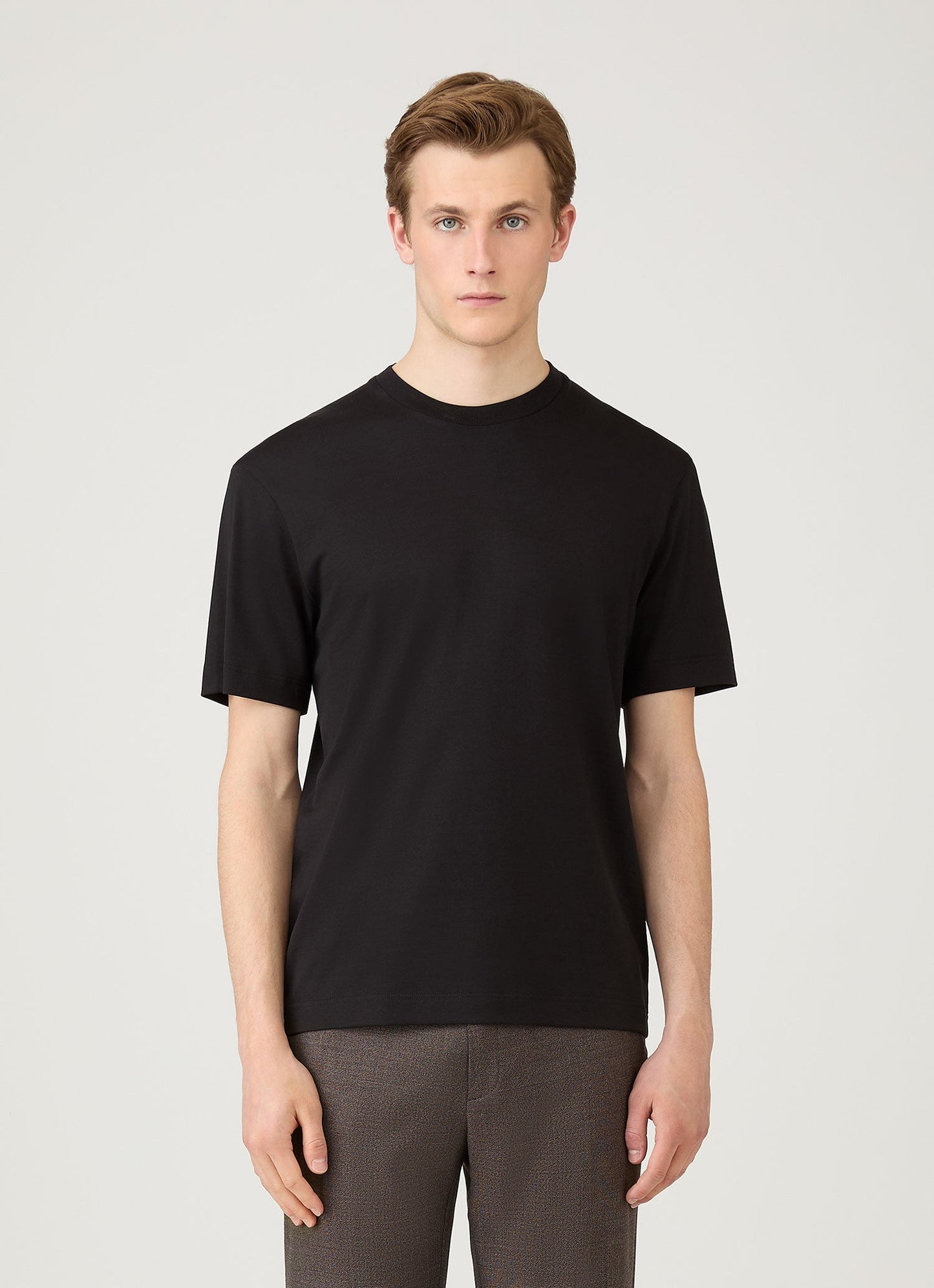 Mens Silk Cotton Tshirt In Black Mtsh0175 Bkaa