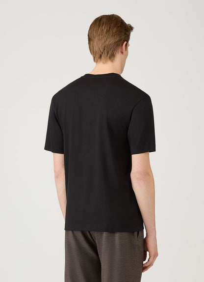 Mens Silk Cotton Tshirt In Black Mtsh0175 Bkaa