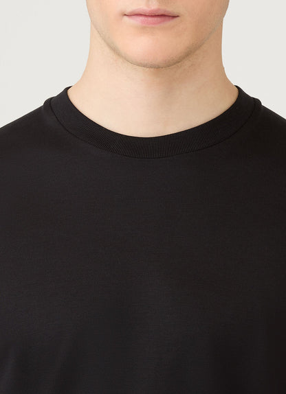 Mens Silk Cotton Tshirt In Black Mtsh0175 Bkaa