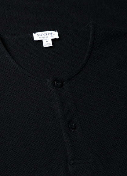 Mens Riviera Henley In Black Mtsh0177 Bkaa