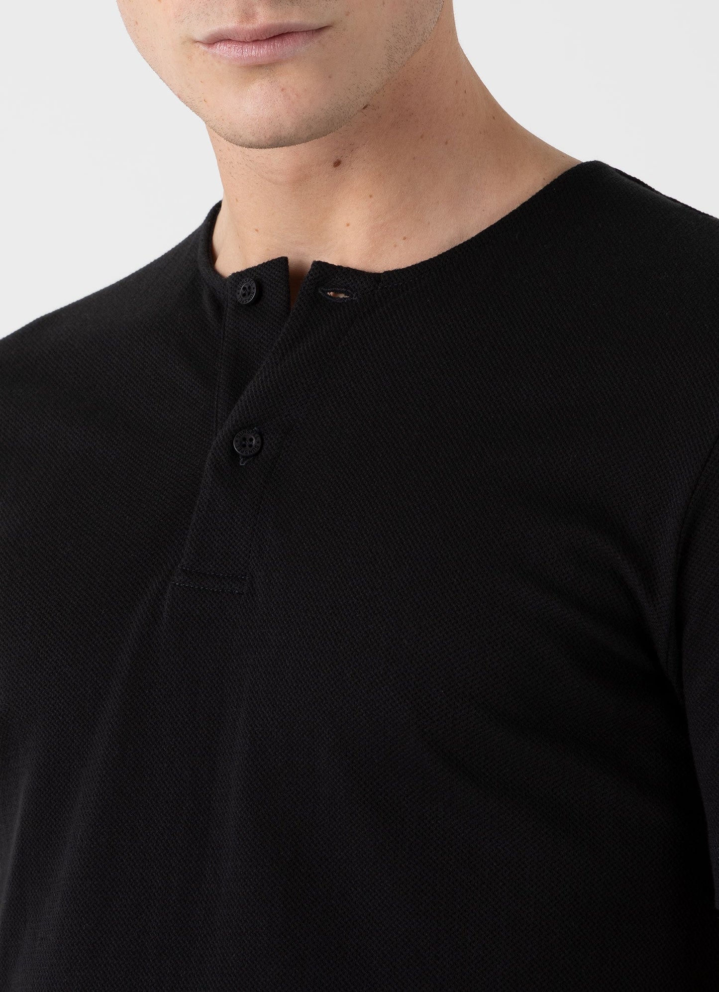 Mens Riviera Henley In Black Mtsh0177 Bkaa