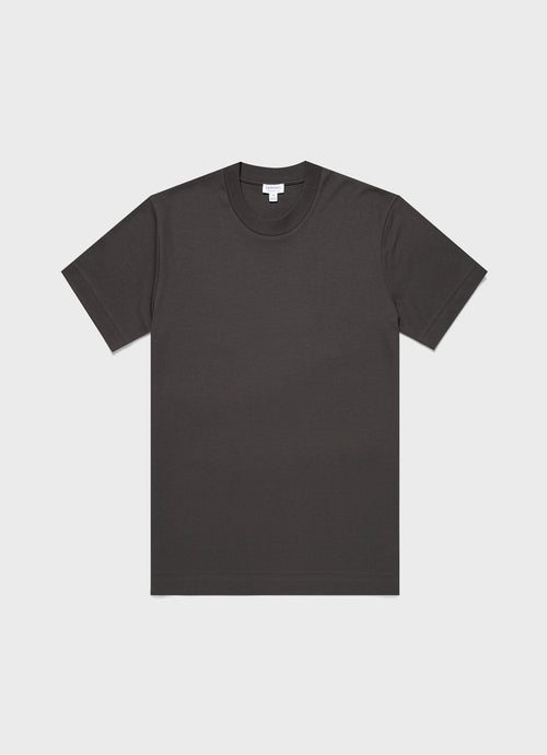 Mens Relaxed Fit Heavyweight Tshirt In Charcoal Mtsh0181 Gyab