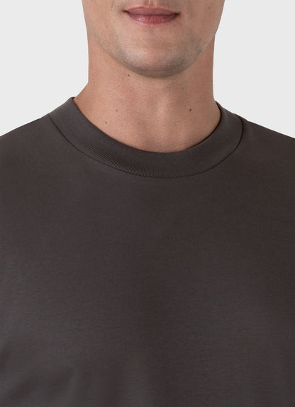 Mens Relaxed Fit Heavyweight Tshirt In Charcoal Mtsh0181 Gyab