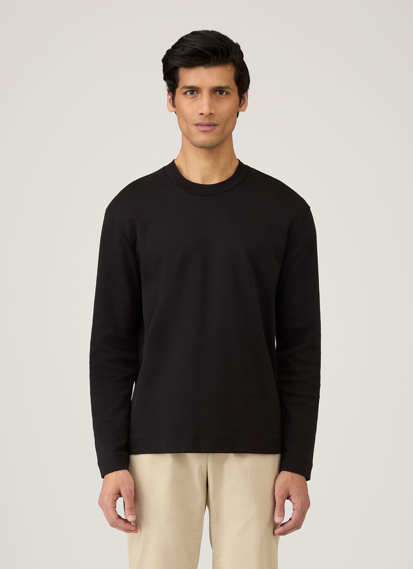 Mens Long Sleeve Heavyweight Tshirt In Black Mtsh0182 Bkaa