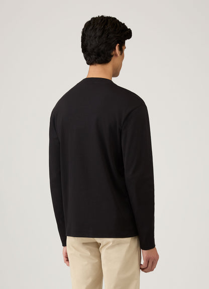 Mens Long Sleeve Heavyweight Tshirt In Black Mtsh0182 Bkaa