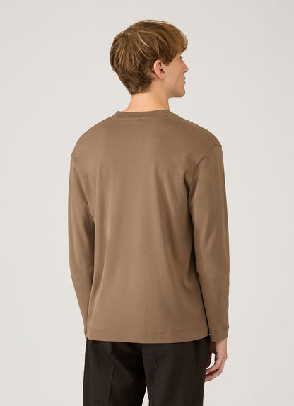 Mens Long Sleeve Heavyweight Tshirt In Dark Cedar Mtsh0182 Brgr