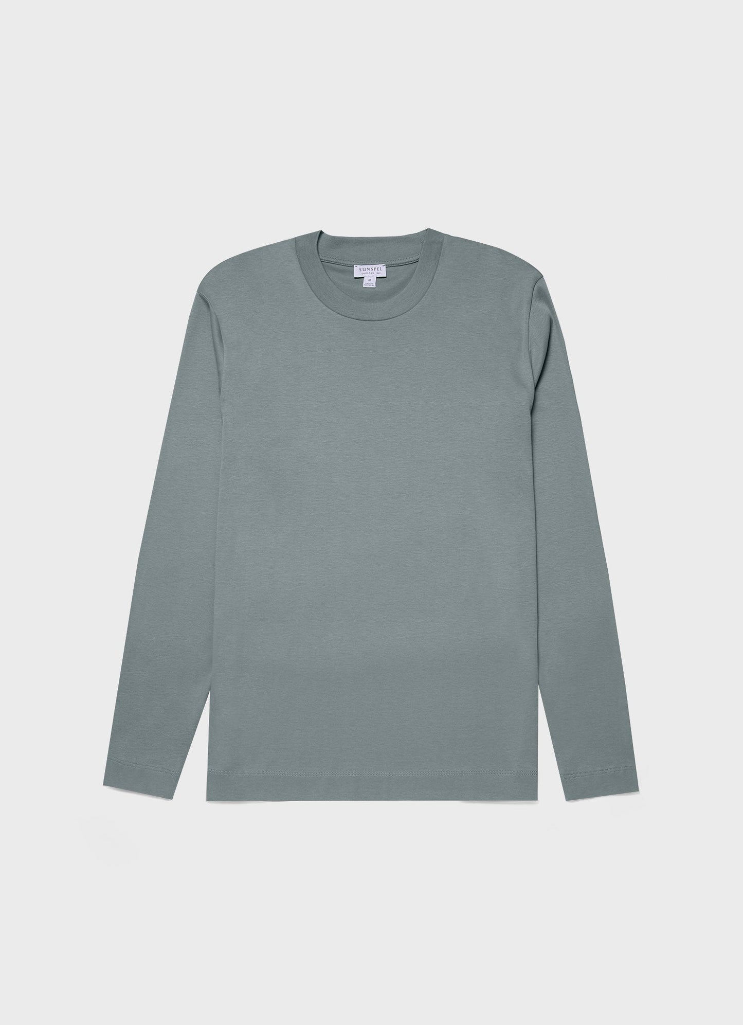 Mens Long Sleeve Heavyweight Tshirt In Smoke Green Mtsh0182 Gnhp