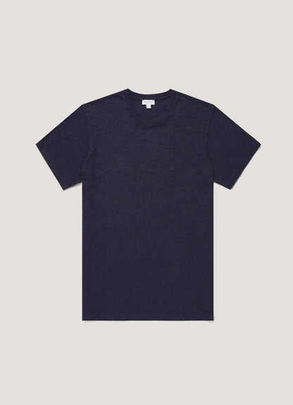 Mens Cotton Linen Tshirt In Navy Mtsh0192 Buaa