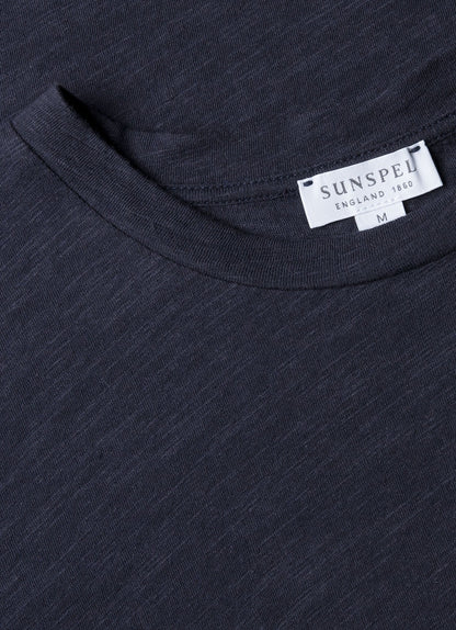 Mens Cotton Linen Tshirt In Navy Mtsh0192 Buaa
