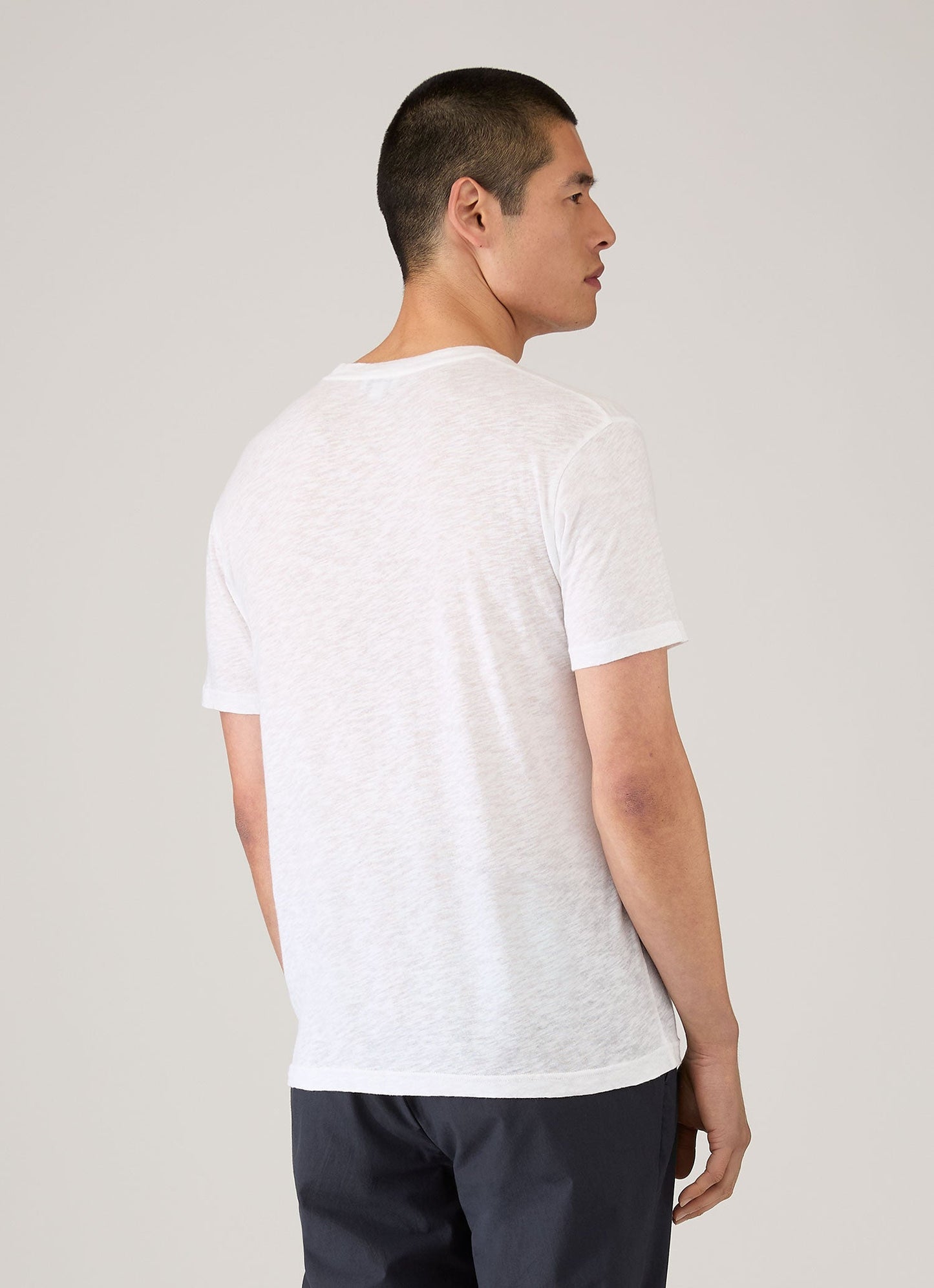 Mens Cotton Linen Tshirt In White Mtsh0192 Whaa