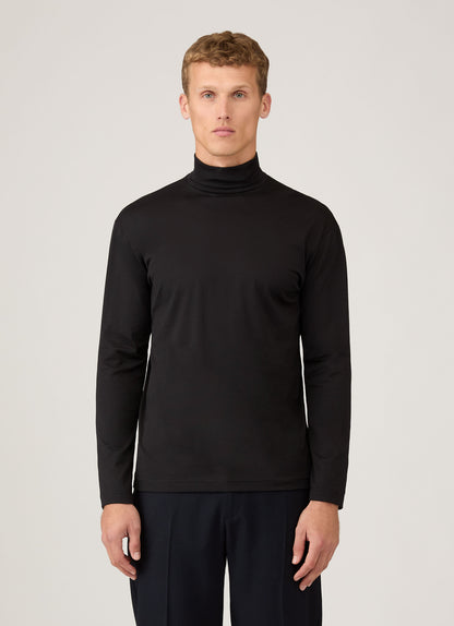 Mens Long Sleeve Roll Neck In Black Mtsh0197 Bkaa