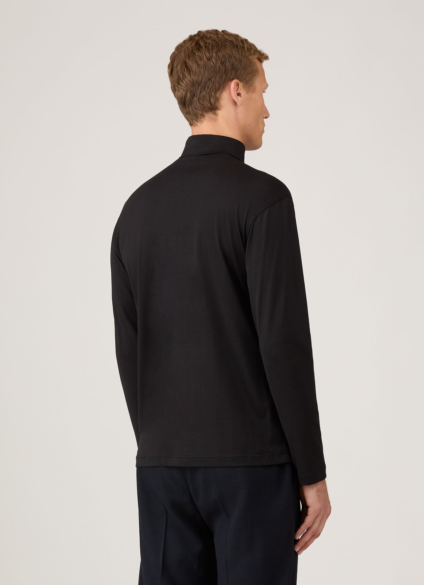Mens Long Sleeve Roll Neck In Black Mtsh0197 Bkaa